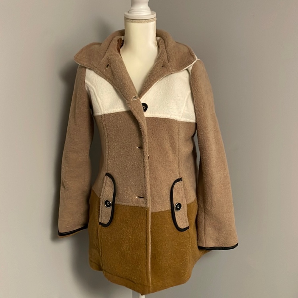 Susan Graver hooded clockblock jacket size XS